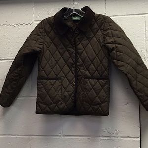 L.L. Bean Brown Quilted Pea Coat for Kids